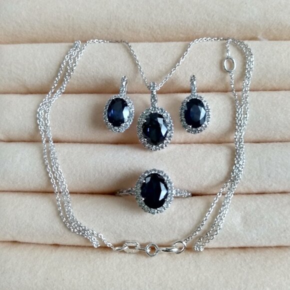 Jtv Jewelry - Beautifull lab  sapphire suite!